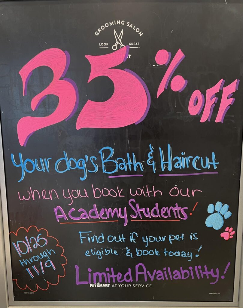 Petsmart discount grooming promo